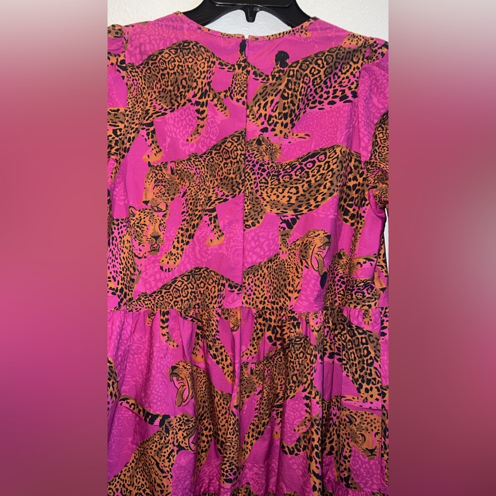 FARM Rio Fuchsia Leopard Mini Dress Size Small - Picture 5 of 9